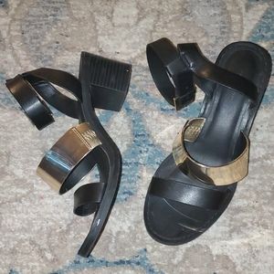 Zara Trafaluc Platform Block Heel Sandals